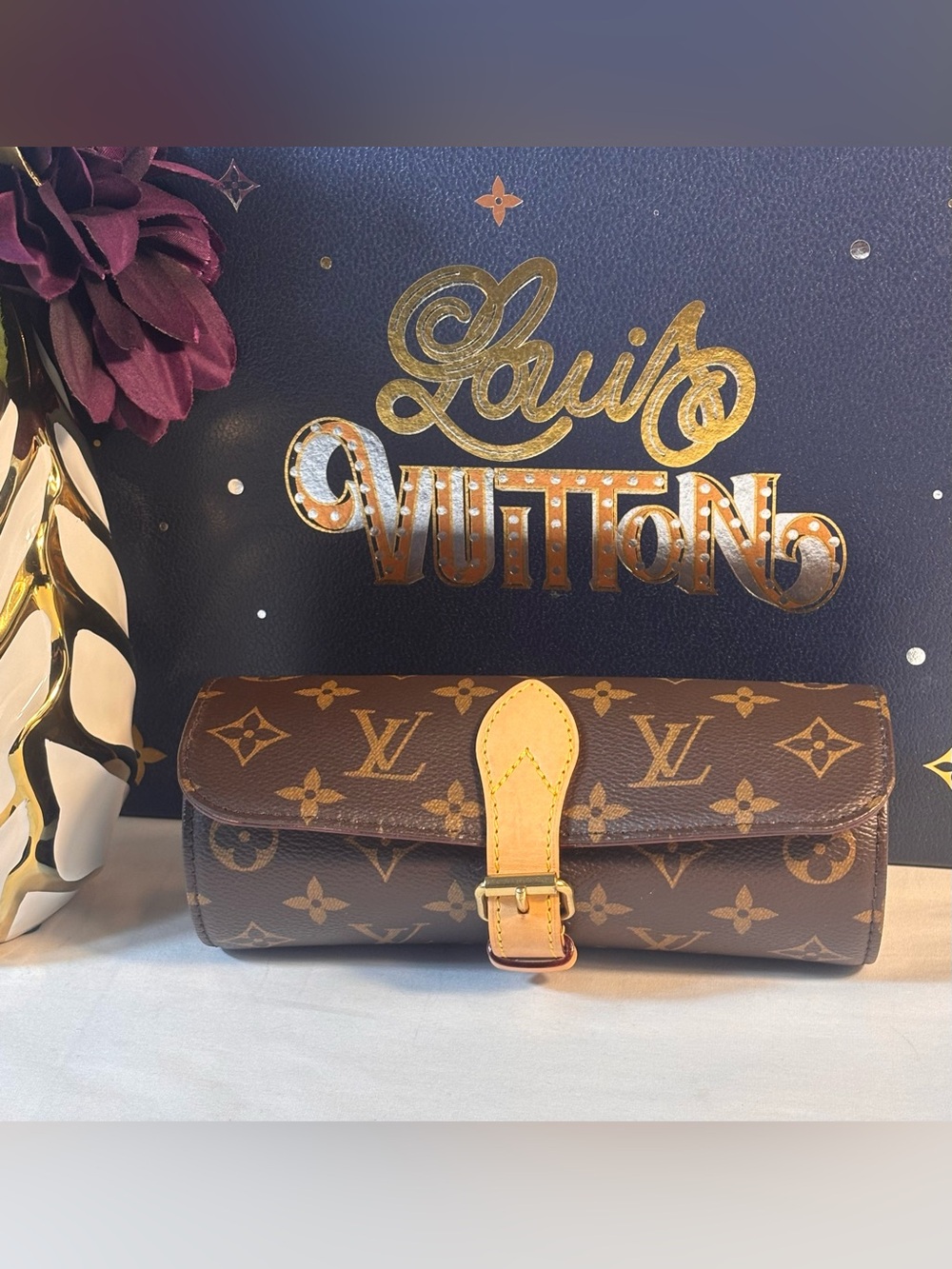 Beautiful Louis Vuitton 3 Watch Monogram Case